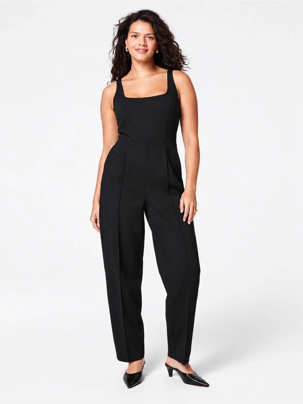 SPANX | Ponte Corset Barrel Leg Jumpsuit in Classic Black ~ Large